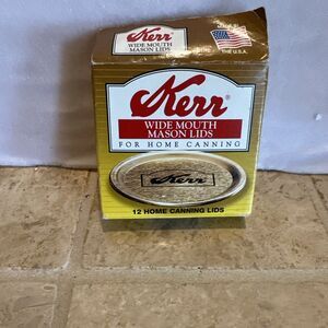 ONE - Vintage Kerr Dozen Wide Mouth Mason Jar Lids -